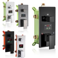 Digital Wall Mounted Shower Mixer Valve 2/3 Way Black/Chrome with Display High Tech Water Control for Bath And Shower