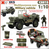 XKS JJCR 1:10 Willys Jeep 1941MB Scale RC Car 2.4G 4WD Remote Control Military Off-Road Vehicle for Children And Adults