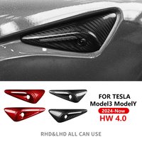 For New Tesla Model Y Juniper 2025+ Model 3+ Highland 2024+ Real Carbon Fiber Side Camera Cover Leaf Board Sticker Accessories