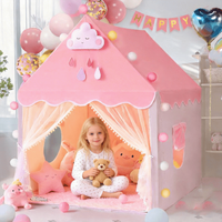 Tente de jeu château de princesse pour bébé, grande tente pliable d'intérieur et d'extérieur avec tapis en peluche doux, base secrète pour filles, cadeau pour tout-petits
