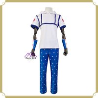 Johnny Joestar Cosplay Costume - Full Set Hot Anime Adult's Blue White Uniform Role Playing Anime Outfit Halloween Party Suit