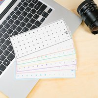 German Keyboard Letter Stickers with Tweezers for Desktop and Laptop Keys, Universal Transparent Side-Engraved Stickers