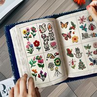 DIY Stitch Book Sewing Book of Stitches DIY Gift for Embroidery Cross Stitch Adult Gift Embroidery Commemorative Book