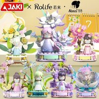 JAKI Nanci Flowers Building Blocks Anime Cartoon Chinese Flowers Assemble Toy Models Desktop Ornaments Collection Holiday Gifts