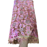 African Bicolor Hollow Out Guipure Cord Sequin Lace Fabric 2025 High Quality Nigeria Water Soluble Lace For Women Evening Dress