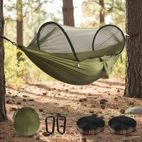 Portable Mosquito & Sun Protection Hammock with Straps And Carry Bag Outdoor Comfortable Relaxation Strap Version