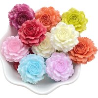 8pcs Resin Kawaii 3D Colorful Rose Flat back Flower Stone Scrapbook Figurines DIY Bow Decor Accessories Crafts