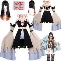 Anime Gachiakuta Amo Empool Cosplay Costume Sexy Amo Outfit Dress Scarf Shorts Sleeves Wig Full Girls Women Party Carnival Gifts