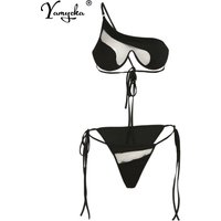 Sexy see through mesh string bikini women summer beach swimwear woman push up micro bikini sets swimsuit bodysuit bathing suit