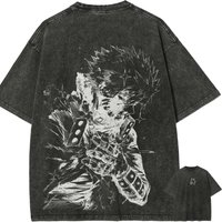 Dabi T Shirt My Hero Academia Men Acid Wash Anime Toya Todoroki Graphic Cotton Streetwear Blue Flames Manga Vintage Top