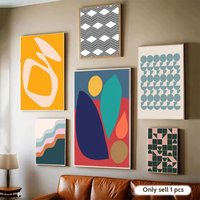 Abstract Geometric Poster Modern Self-Adhesive Art Wall Decals for Bedroom & Living Room Home Decor, Great Gift Idea