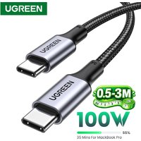 UGREEN 100W kabel USB typu C do USB C do Macbook iPad Samsung Xiaomi PD do szybkiego ładowania przewód do ładowarki 5A E-Marker Chip szybki USB C