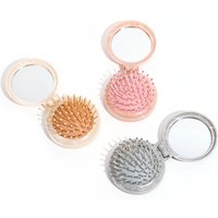 Small Portable Folding Comb, Ladies' Airbag Cushion for Smooth Hair Massage, Mini Mirror Integrated Travel Comb