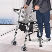 Rollator Walker with Armrest Foldable Walking Aid Anti Fall Mobility Support Cart Adjustable Frame for Elderly Outdoor Use
