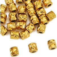 20pcs 4mm PVD Stainless Steel Rock Texture Carve Tube Beads Charm Spacer Loose Beads for DIY Bracelet Jewelry Making Accessories