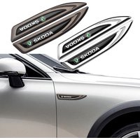 2pcs Car Styling Side Fender Body Emblem Stickers Knife Badges Decoration Valve For Skoda Yeti Fabia Octavia Kodiaq Karoq Rapid
