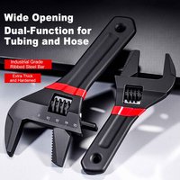 Antirust Adjustable Sink Wrench 6 in 8 in Large Opening Repair Tools High Hardness Non-slip Faucet Spanner Pipe Fitting