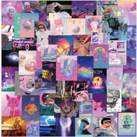 50-Piece Vintage-Inspired Vaporwave Stickers - Decorative Decals for Notebooks, Phone Cases, Backpacks(Anime Worlds Store)