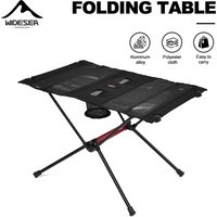 WIDESEA Portable Folding Camping Table with Cup Holders & Mesh Pocket Lightweight Outdoor Picnic Table for Hiking Travel Beach