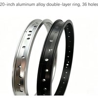 BMX 20-Inch Aluminum Alloy Double-Layer Ring, 36-Hole, Available in Black and Silver