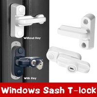 T-locks With Key External Window Lock Buckle Alloy Safety Locks UPVC Door Sash Jammer Security Restrictor Lock Anti Theft Locks