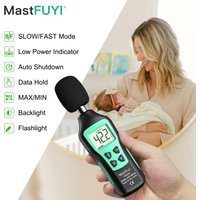 MASTFUYI FY826B Digital Sound Level Meter 30-130dB Decibel Portable Noise Audio Level Sonometer Meter for Environmental Testing
