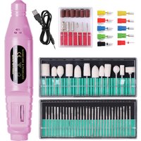 LULAA Portable Electric Nail Drill Machine Manicure Milling Cutter Set Nail Files Drill Bits Gel Polish Remover Tools