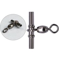 30Pcs Cross Line Crane Swivels Heavy Duty Brass T-Shape Three 3 Way Swivel Fishing Tackle Crimp Sleeve Fishing Swivels Connector
