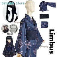 Limbus Company Araya Childhood Kimono Cosplay Costume With Bow Print For Halloween Anime Role Play And Cosplay
