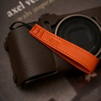Camera Finger Strap Leather GR Ring Retro Literary Lanyard Ricoh Hand Strap Cowhide Black Card Strap Camera (NOT Wrist Strap)