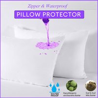 2pcs Pillow Cover Waterproof Zipper Pillow Protector Bedbug Proof & Allergy Protection Pillowcase