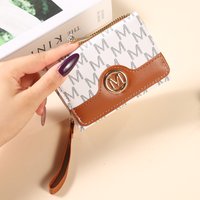 Retro Letter Print Compact Coin Purse Fashion Color Block Bifold Multi-Card Slot Wallet Handheld Square Bag Unisex Daily Use