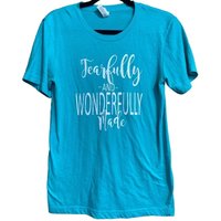 Canvas teal turquoise fearfully and wonderfully made graphic tee small