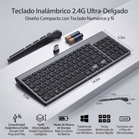 Spanish Layout 2.4G Wireless Keyboard Ultra-thin Multimedia Energy-saving Low Noise for Windows 10 Android TV Box