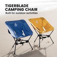 OneTigris Tigerblade Foldable Camping Chairs Lightweight Folding Chair Backpacking Moon Chairs for Travel Beach Fishing Relaxing