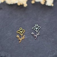 3pcs Stainless Steel Birth Month Flower Charms Pendant DIY Necklace Earrings Bracelets Charms For Jewelry Making Supplies