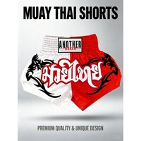 Muay Thai Fight Shorts White Red Men Women Kids Satin Boxing Trunks Lightweight BJJ MMA Sparring Training Competition Sportswear