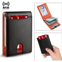Metal Money Clip Wallet RFID Blocking Slim Card Holder Money Bag Credit Cardholder Carbon Fiber Bifold Smart Wallet for Men