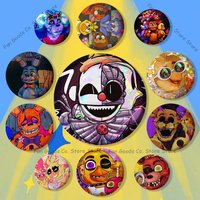 W-FnafS Badges Creative Tinplate Button Pins Brooch Creative Quotes Badge Clothes Backpack Jewelry Gift