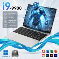 HOT 15.6" Laptop 32GB 2TB Windows 11 Intel Core i9 9900 Gaming Computer PC 1920*1080 HD Gamer office Ultra Slim Notebook