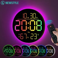 LED Multi-Function Wall Clock with Digital Display and Automatic DST Adjustment Remote Control Alarm Clocks Wall Light Clock