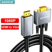 SAMZHE HD 1080P HDMI-Compatible to VGA Cable Adapter Video Audio Male to Male Converter For Projector Monitor Laptop PC TV Box