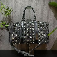 New Diamond Inlaid Denim Women Handbag High Quality Fashion Pearl Diamond Women's Bag Shoulder Bag