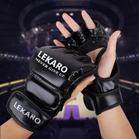Adult Half-Finger MMA Professional Boxing Gloves for Muay Thai Kickboxing Training