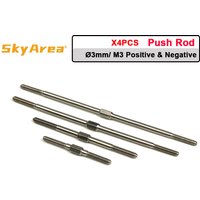 4PCS 3mm M3 Stainless Steel Positive Negative Threaded Push Rod Servo Linkage 38mm/ 60mm/ 95mm/ 102mm for RC Boat Aircraft Model