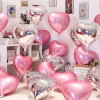 Love Heart Foil Balloons, Helium Balloon, Valentine's Day Supplies, Wedding, Christmas, Birthday Party Decorations, 18Inch 10Pcs