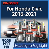 Roadsun 2/6pcs LED-Scheinwerfer Fernlicht Nebels chein werfer 6000 h11 h8 k fit für Honda Civic