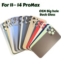 1PCS large hole rear glass solid color suitable for iPhone 11 12 13 14 Pro Max MINI back cover glass repair rear tempered glass