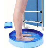 Portable Pvc Foldable Foot Bath Suitable For Ground Level Pool Entrances, Ideal For Pool Foot Cleaning And Pool Accessories NEW