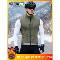 AliExpress WOSAWE Men Cycling Vest Winter Windproof Warm Gilet Fleece Bicycle Windbreaker MTB Road Bike Sleeveless Jacket Cycling Clothing